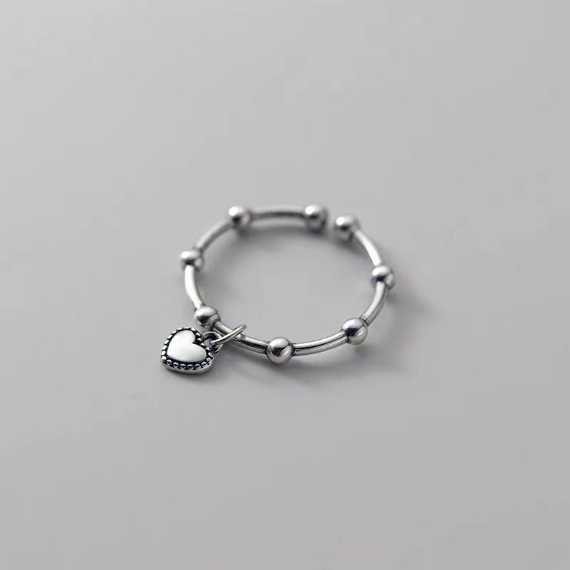 Wholesale  Irregular Plain Circle Heart Pendant Ring Opening Adjustable  Ring