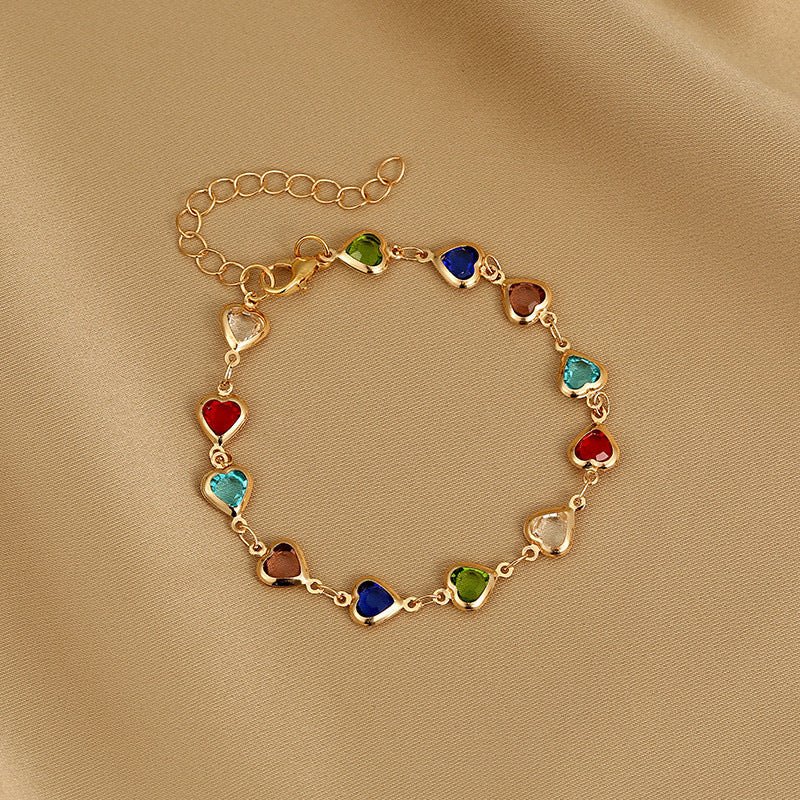 Wholesale Heart-shaped butterfly and flower bracelet