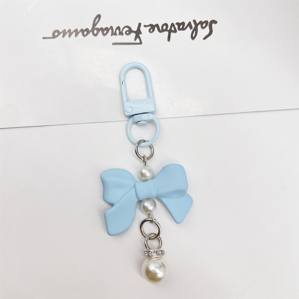 Wholesale Candy Colored Bowknot Texture Keychain Bag Charm Phone Accessory Gift