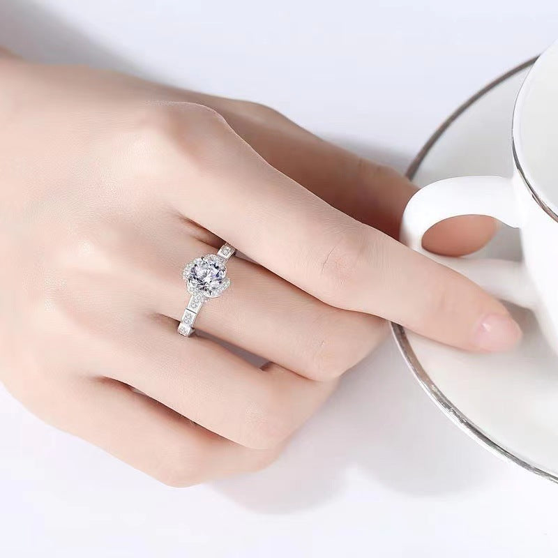 Wholesale Luxury corrugated flower bud Diamond Ring
