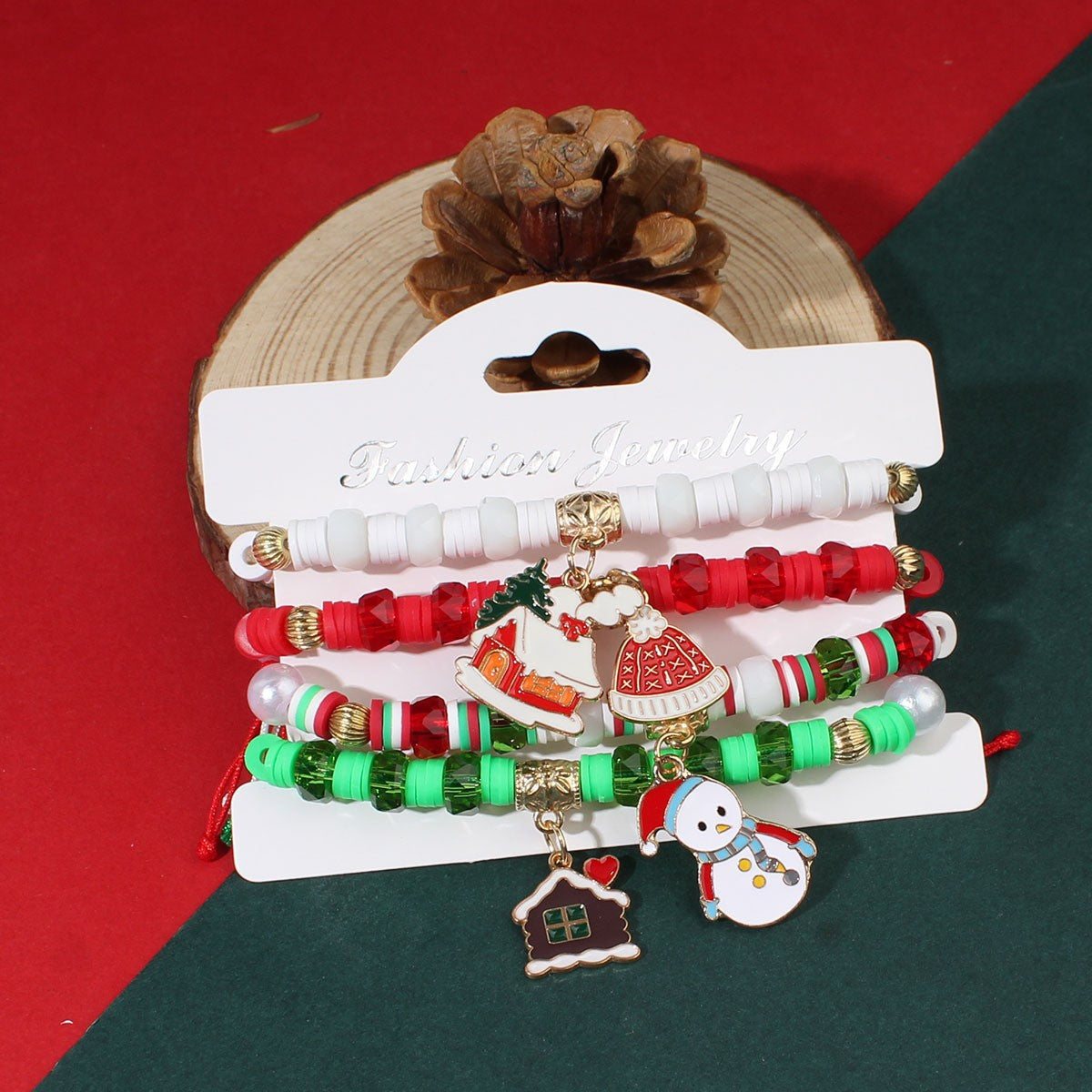 Wholesale  Elk Polymer Clay Beaded Bracelet Set