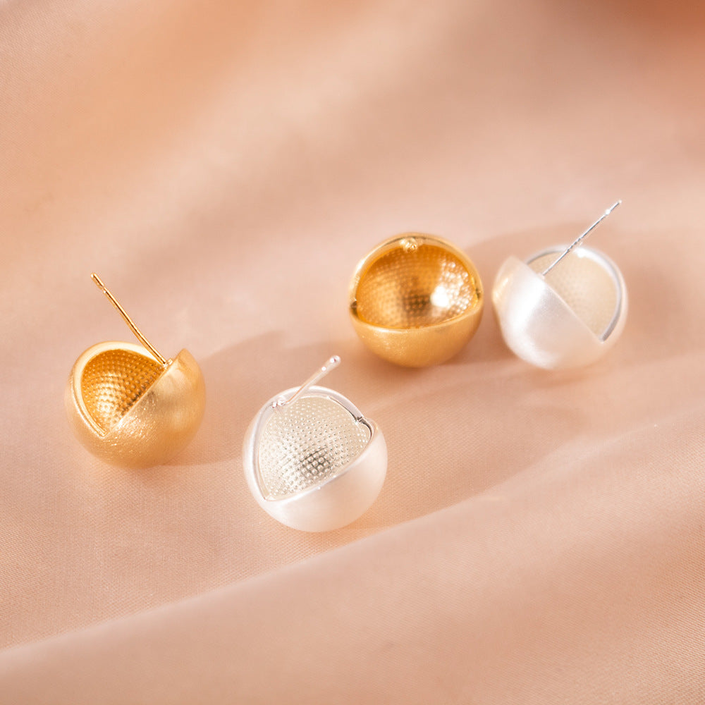 Wholesale Real Gold Electroplated Drawing Geometric Earrings