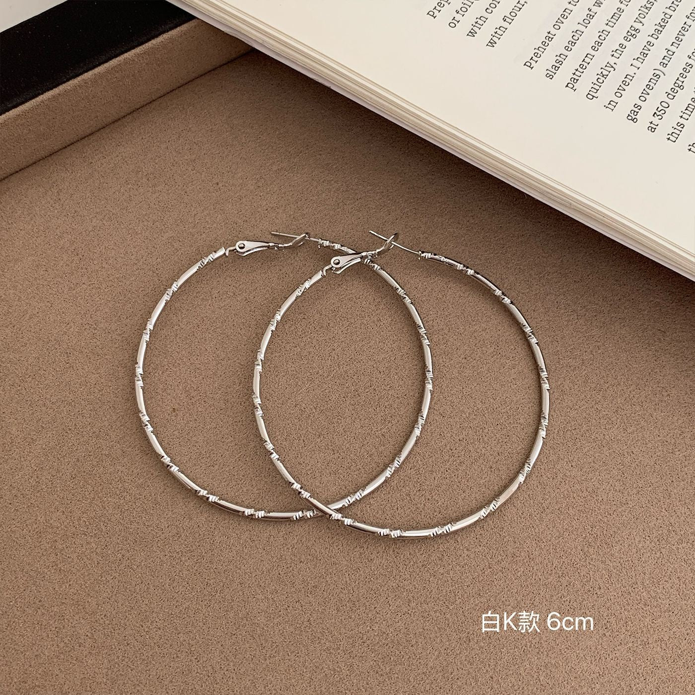 Wholesale Large earrings  suitable silver needle earrings large circle plain earrings