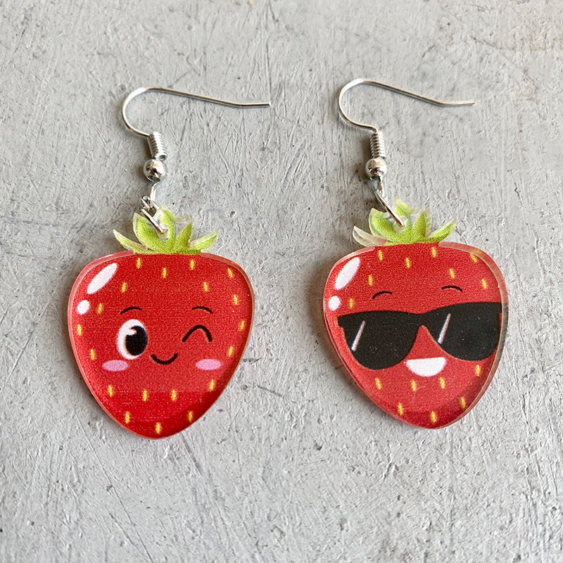 Wholesale 2 Pairs/pack Acrylic Strawberry Watermelon Earrings ACC-ES-HY192