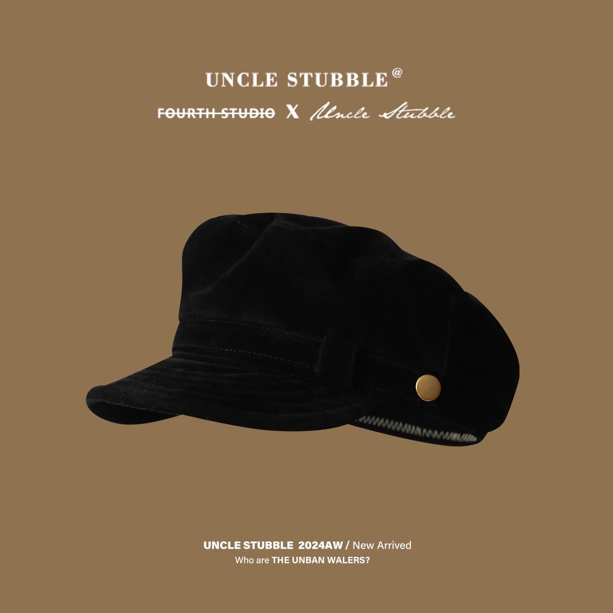 Wholesale retro British style flat top navy hat octagonal hat