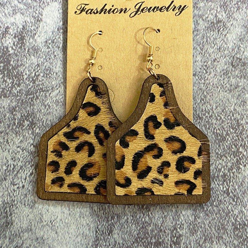 Boucles d'oreilles en bois Western Leopard Western Léopard