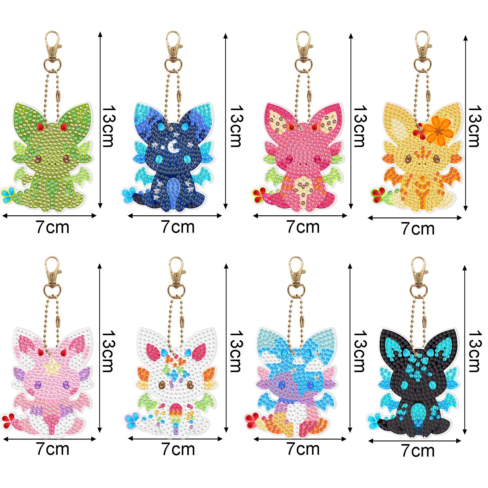 Wholesale Acrylic Cute Small Animal Dot Diamond Painting Custom Keychains ACC-KC-XingNa002