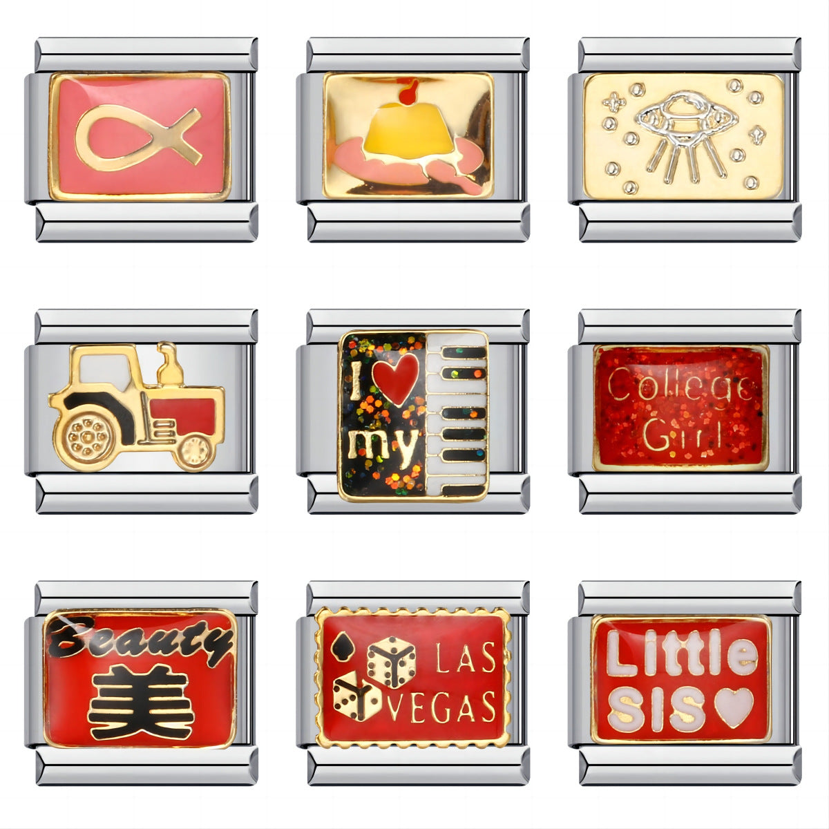 Wholesale Italian Charm Bracelet 9mm DIY Splicing Removable  Stainless Steel Composable Bracelet