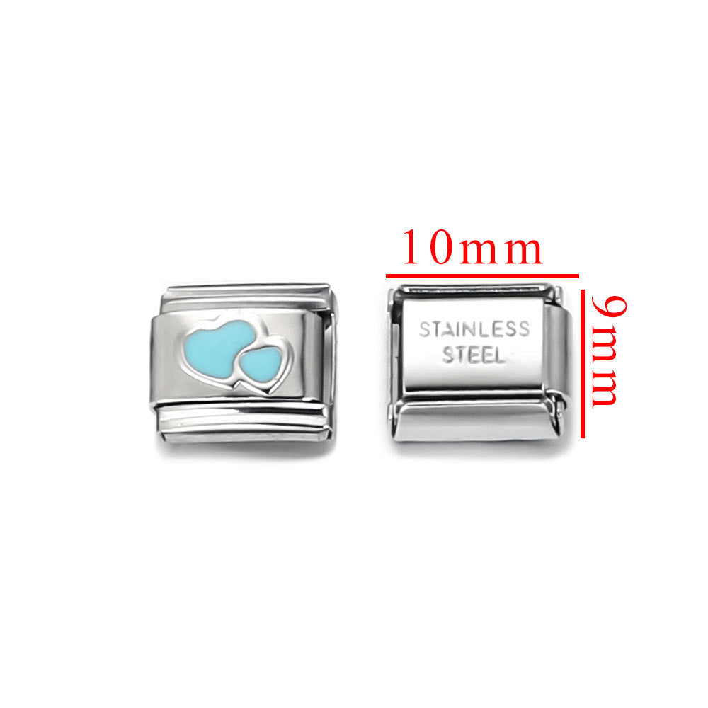 Wholesale 5pcs Italian Charm Bracelet 9mm DIY Splicing Cute Creative Stainless Steel Composable Bracelet