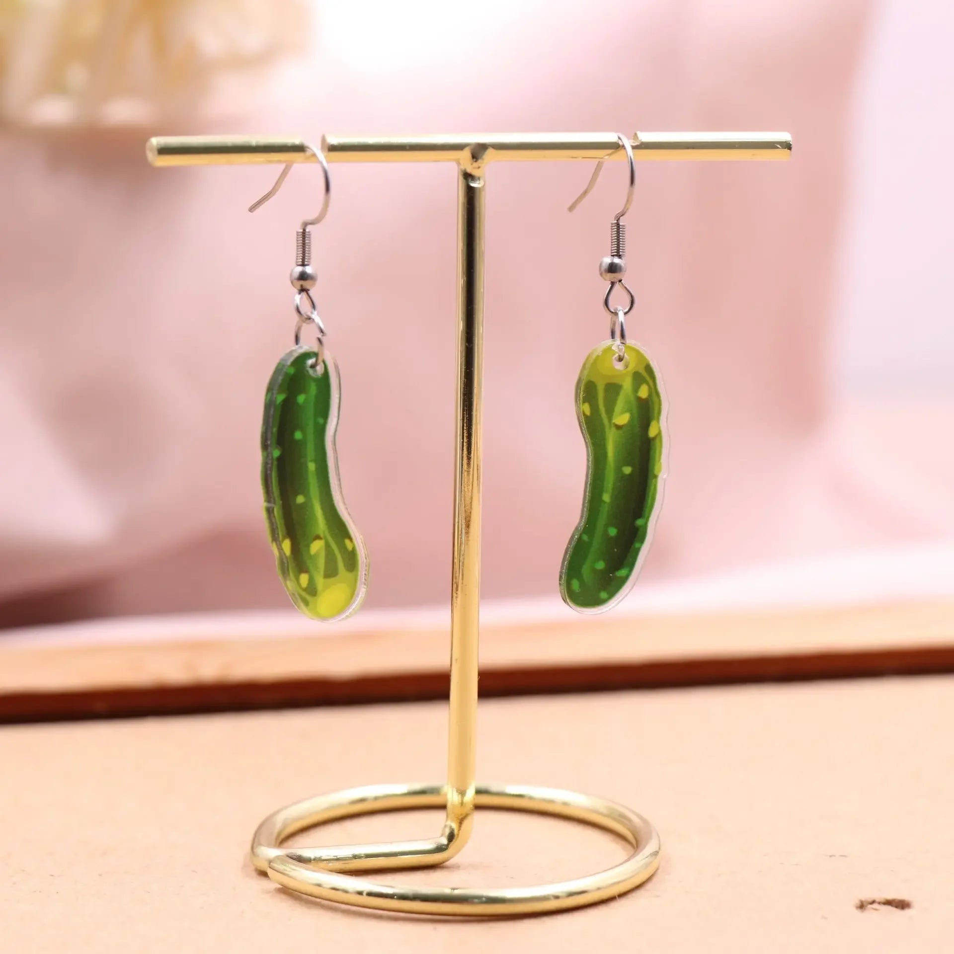 Wholesale  transparent acrylic vegetable cucumber earrings