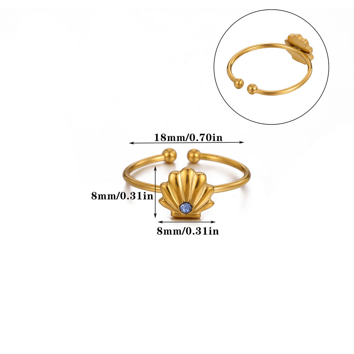 Wholesale Adjustable stainless steel zircon cross flower ring