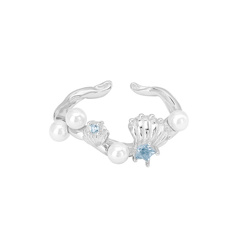 Wholesale Sterling Silver Diamond Shell Ring