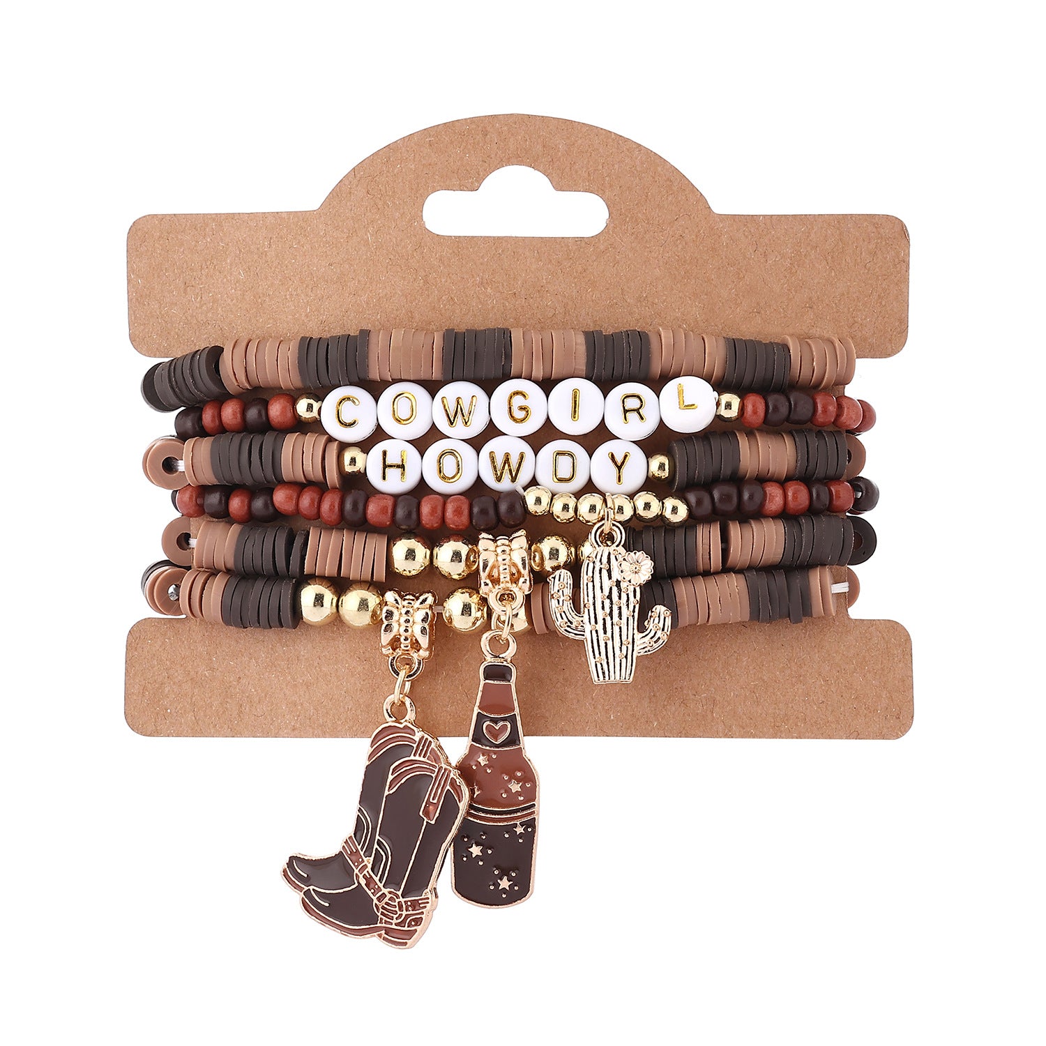 Wholesale  Soft clay western Denim style bracelet set