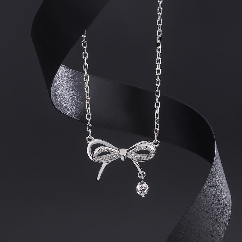 Wholesale s999 silver bow necklace