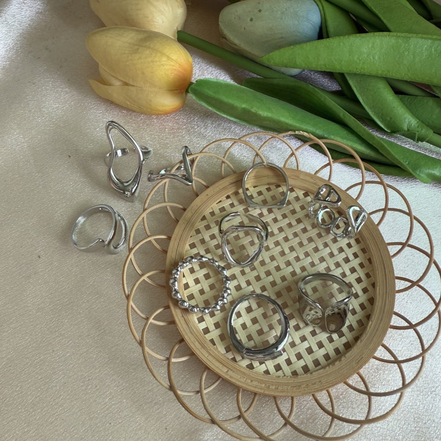 Wholesale Fashionable geometric exquisite design ring 9-piece set