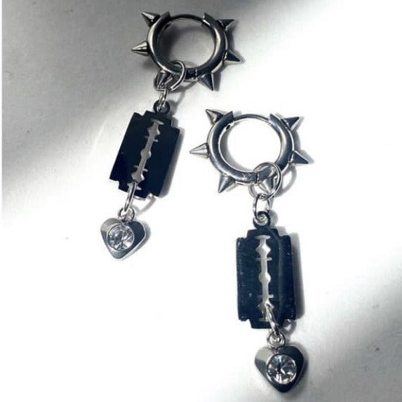 Wholesale Stainless steel blade earrings punk earrings
