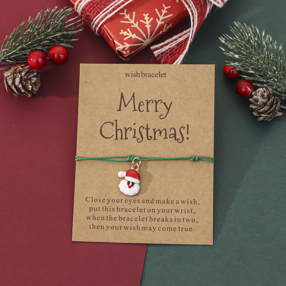 Wholesale Christmas oil-painted adjustable bracelet