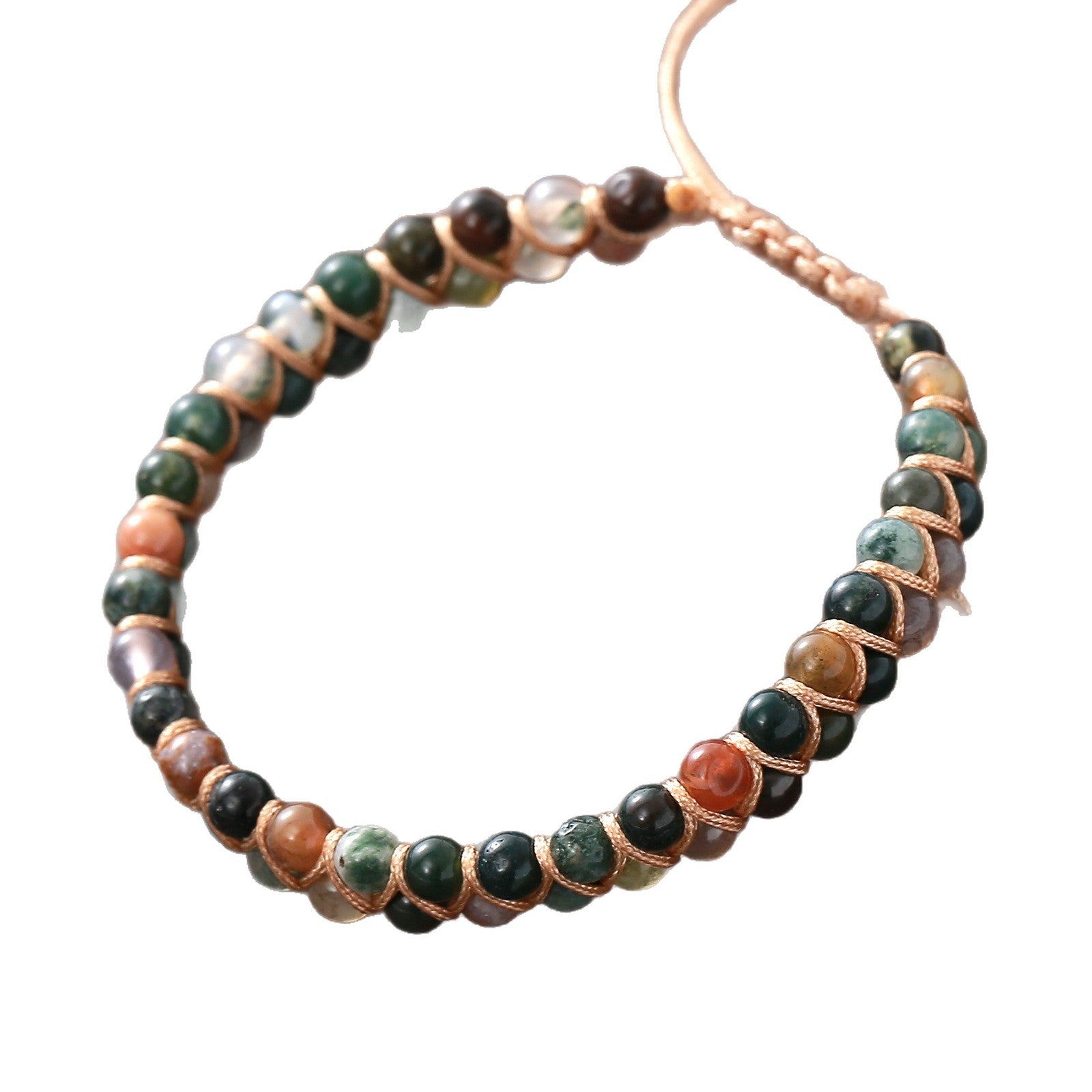 Wholesale Bohemian Natural Stone Bracelet Double Layer Handmade Adjustable Sliding Fashion Accessory for Everyday Wear and Boutique Resale