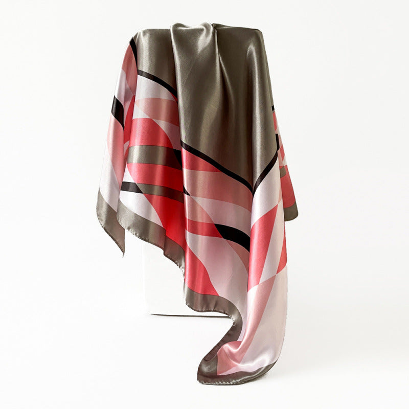 Wholesale  90cm Silk Scarf Large Square Scarf Color Matching Printed  Silk Scarf