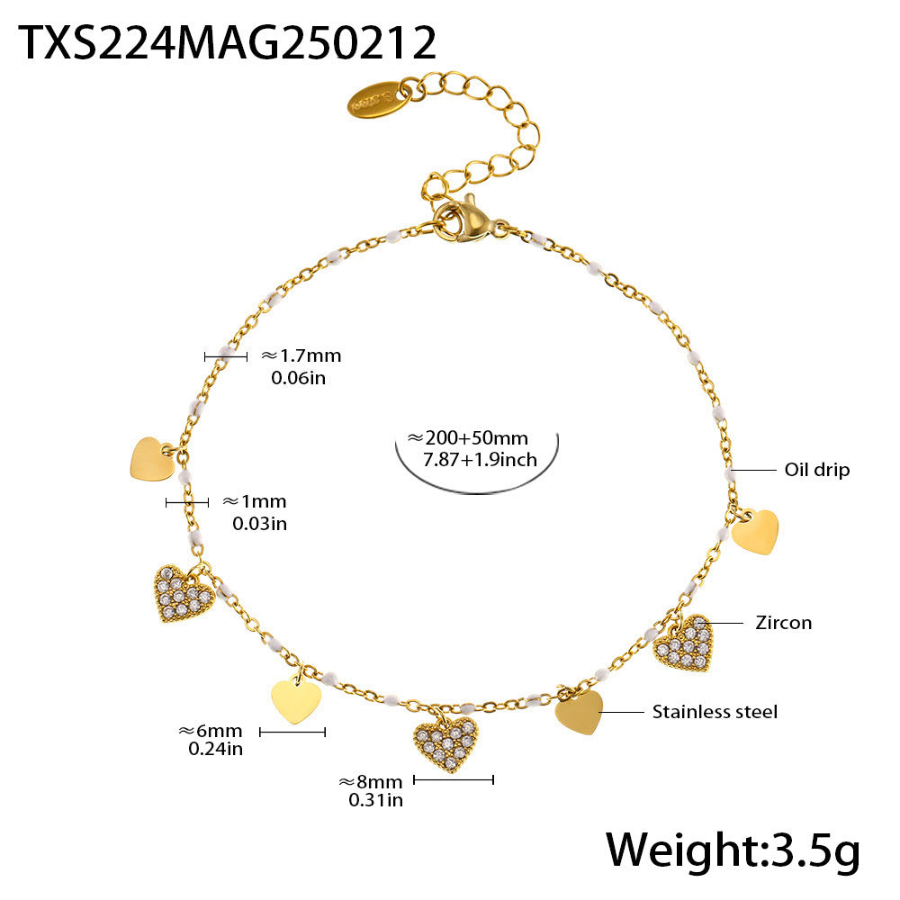 Wholesale zircon titanium steel necklace love clavicle chain