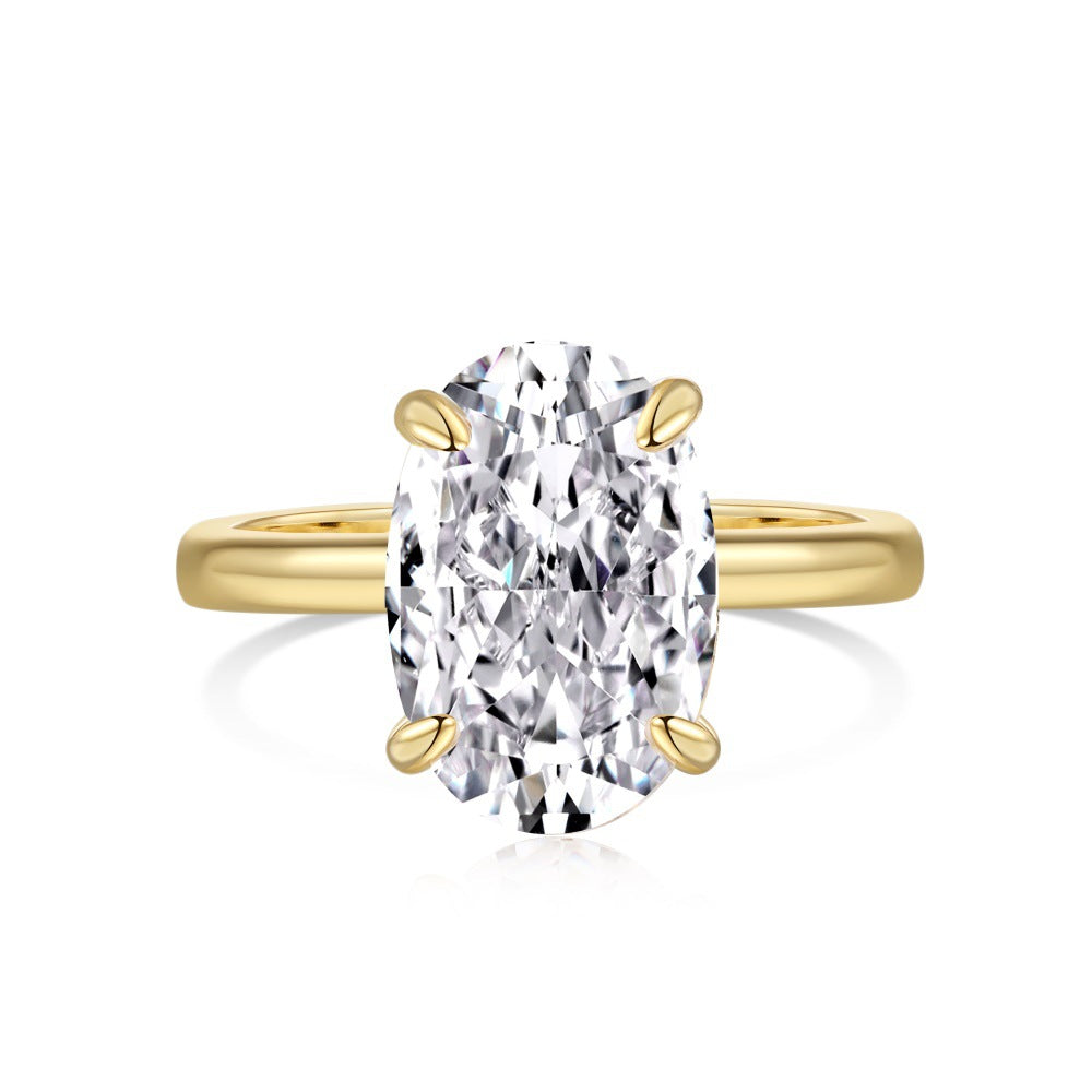 Wholesale 925 Sterling Silver Zircon Ring Women S Oval Radiant Cut High Carbon Diamond Look Jewelry Accessory Everyday Wear