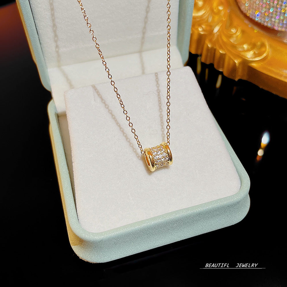 Wholesale Micropaved Zirconia Clavicle Chain Titanium Steel Necklaces Choker Necklace ACC-NE-Xiyue005