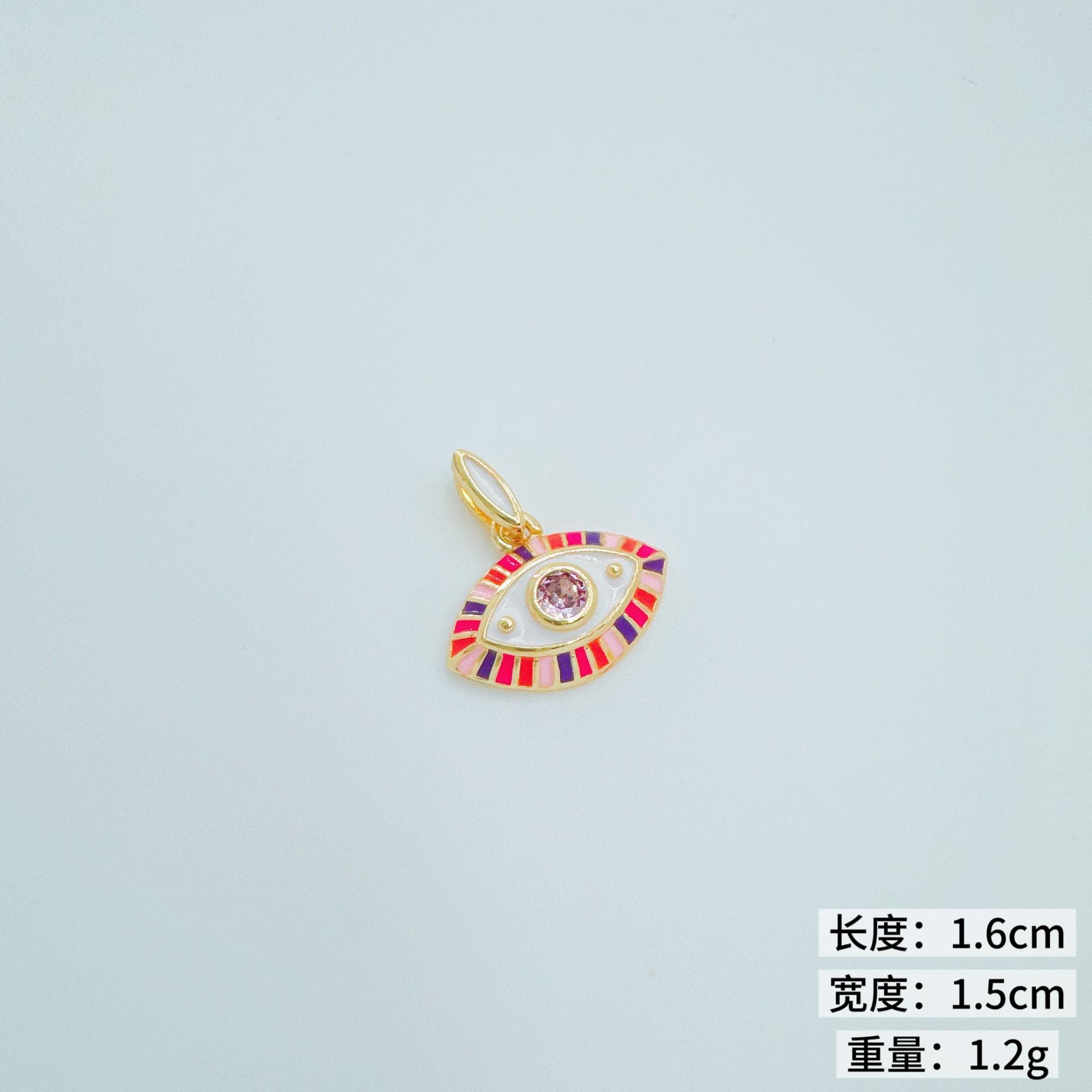 Wholesale Trendy Blue Evil Eye Pendant Charm Copper Gold Plated DIY Jewelry Accessory