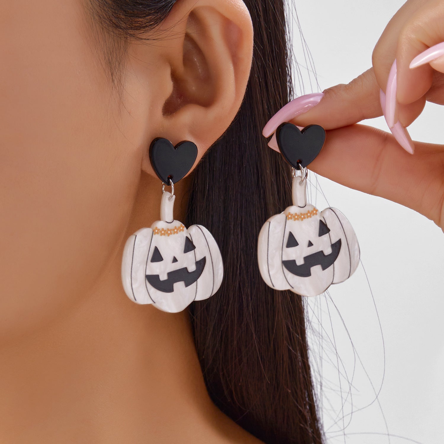 Wholesale  Cartoon Acrylic Heart Ghost Pumpkin Smiley Face Earrings