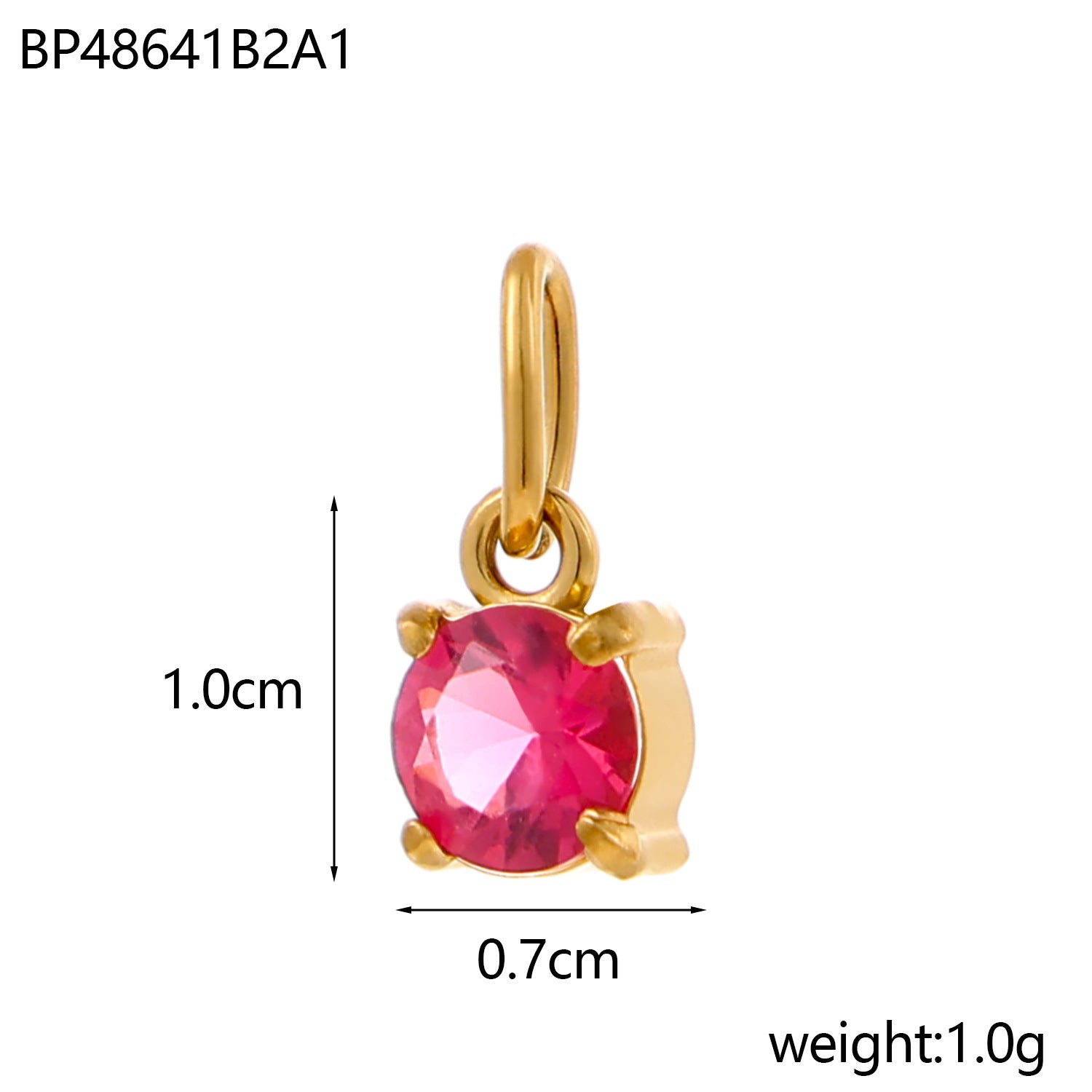 Wholesale DIY jewelry accessories stainless steel zircon round water drop zircon pendant