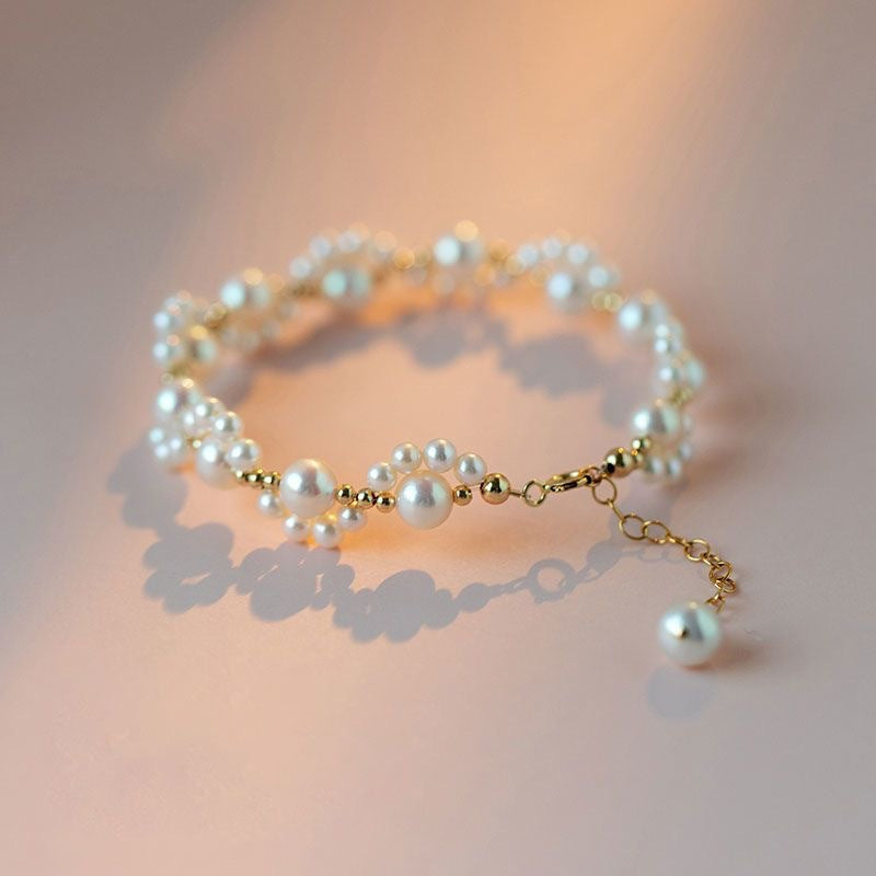 Wholesale Woven Cat Claw Pearl Bracelet,  Handmade Jewelry Accessory,  Stylish Gift for Women