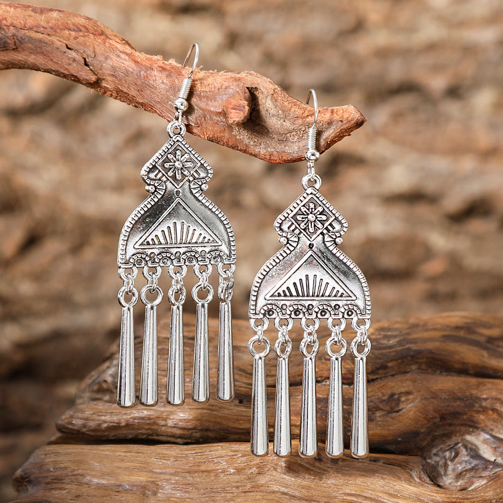 Wholesale Ethnic Peacock Leaf Baroque Earrings Alloy Fashion Jewelry Accessory Party Gift