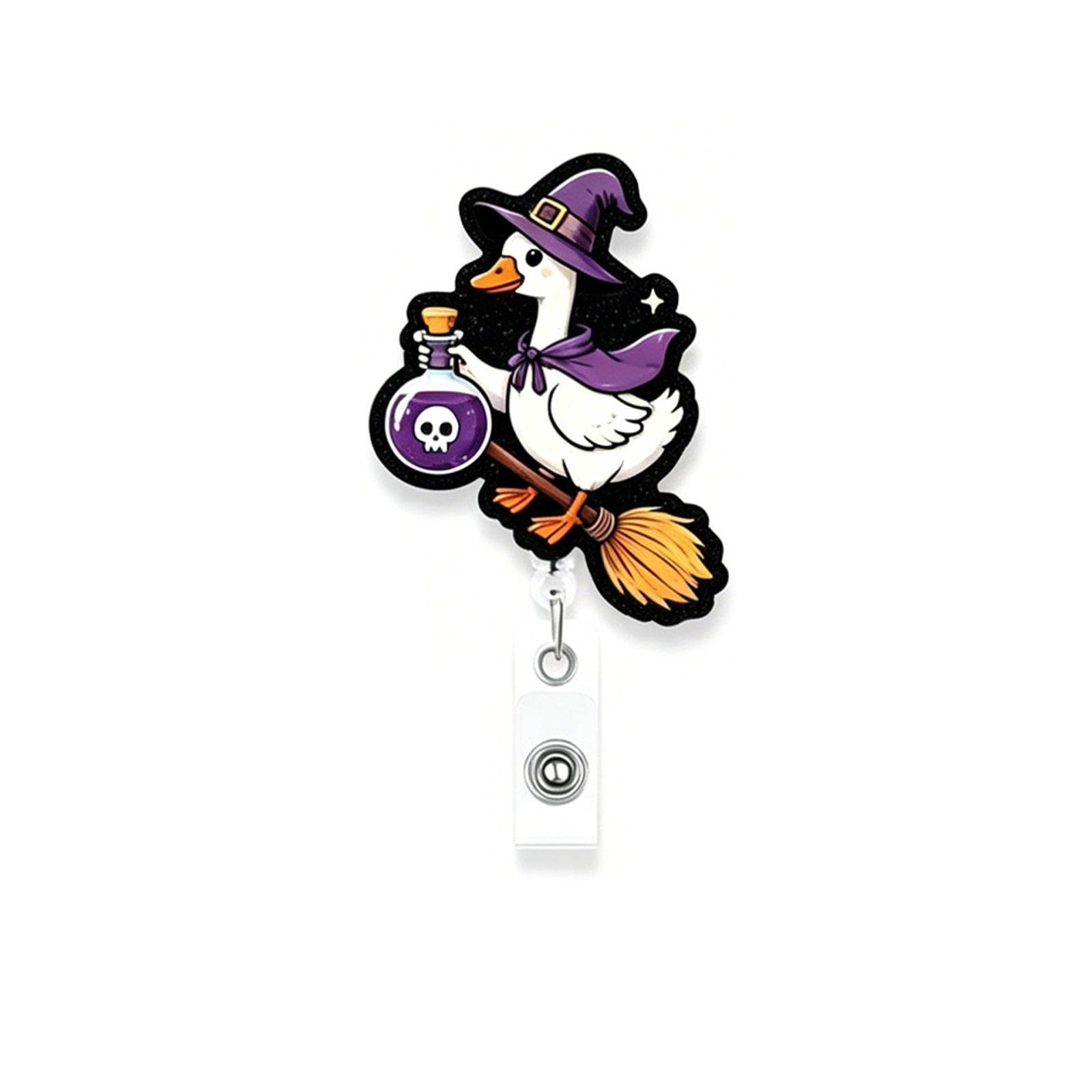 Wholesale Acrylic Retractable Badge Reel with Alligator Clip,   Goose Design,  Party Jewelry Accessory