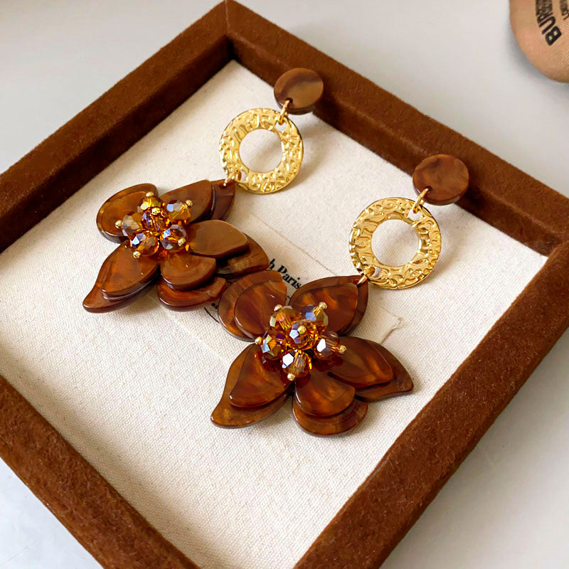 Wholesale  flower round earrings all-match earrings