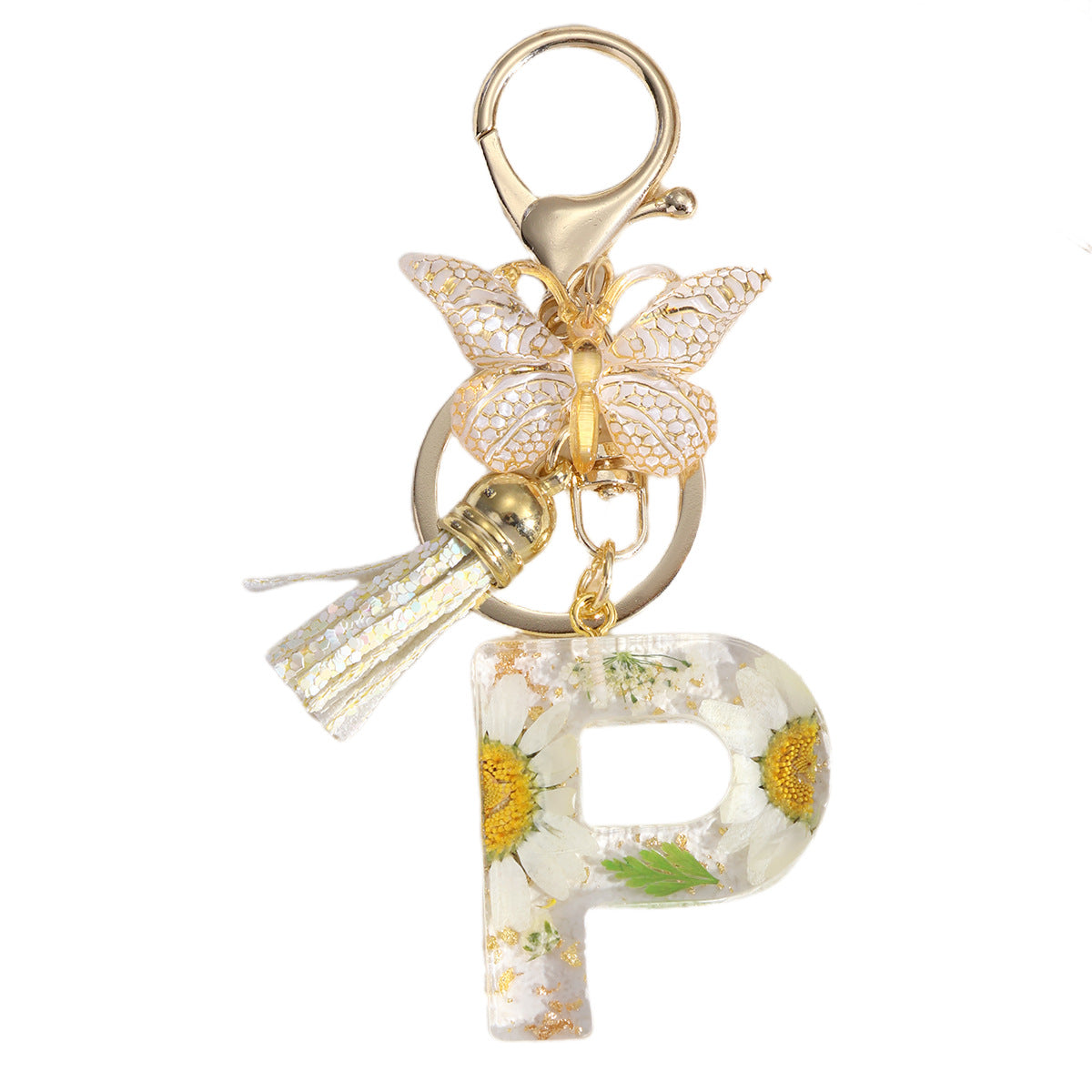 Wholesale Flowers English 26 Letters Keychain