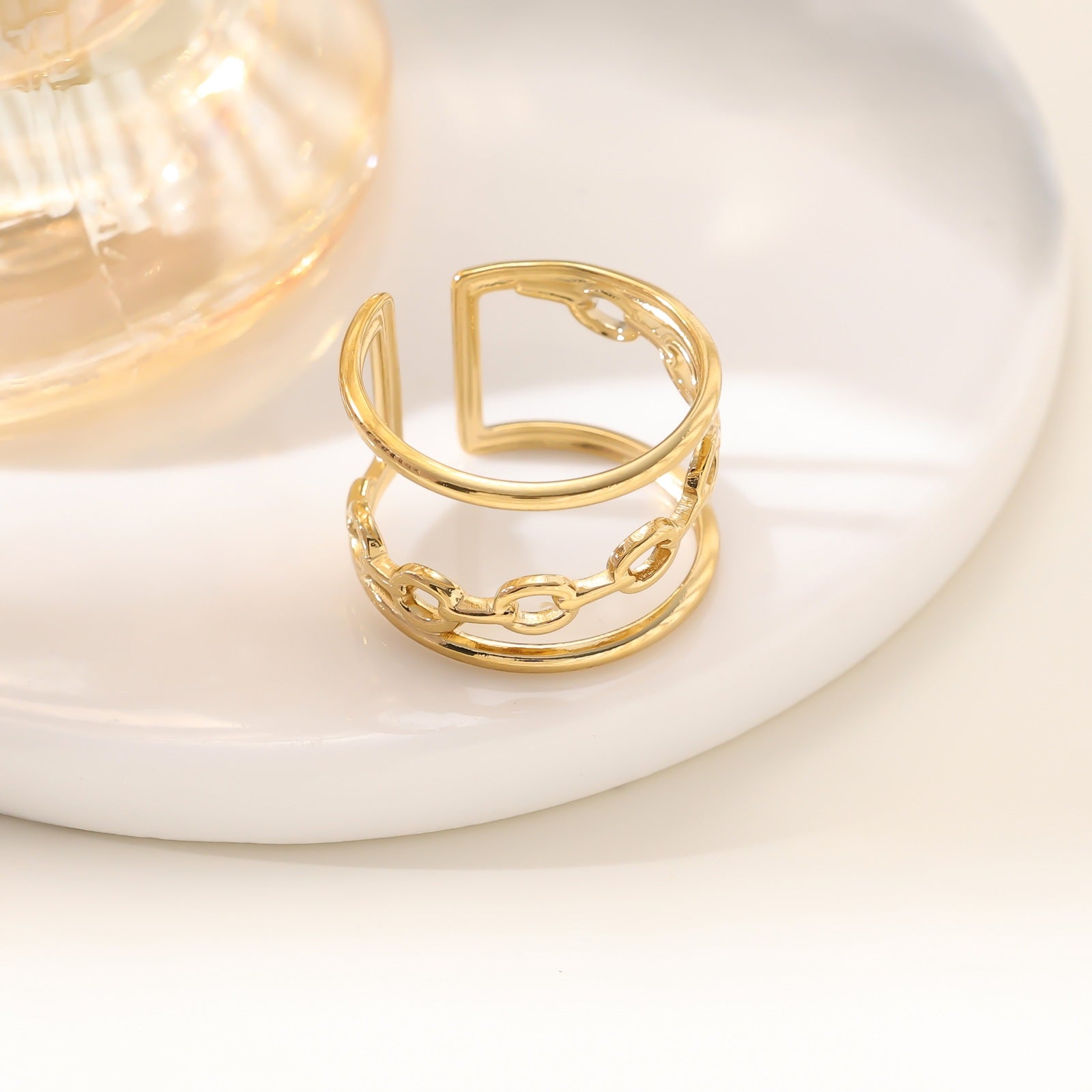 Wholesale Stainless steel open-face ring