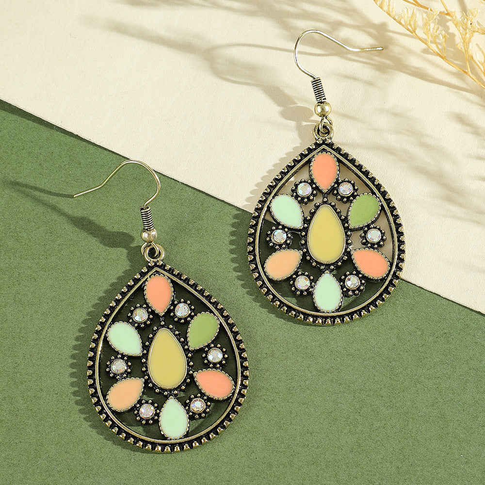 Wholesale Bohemian Green Forest Earrings Set,  Zinc Alloy Ethnic Style