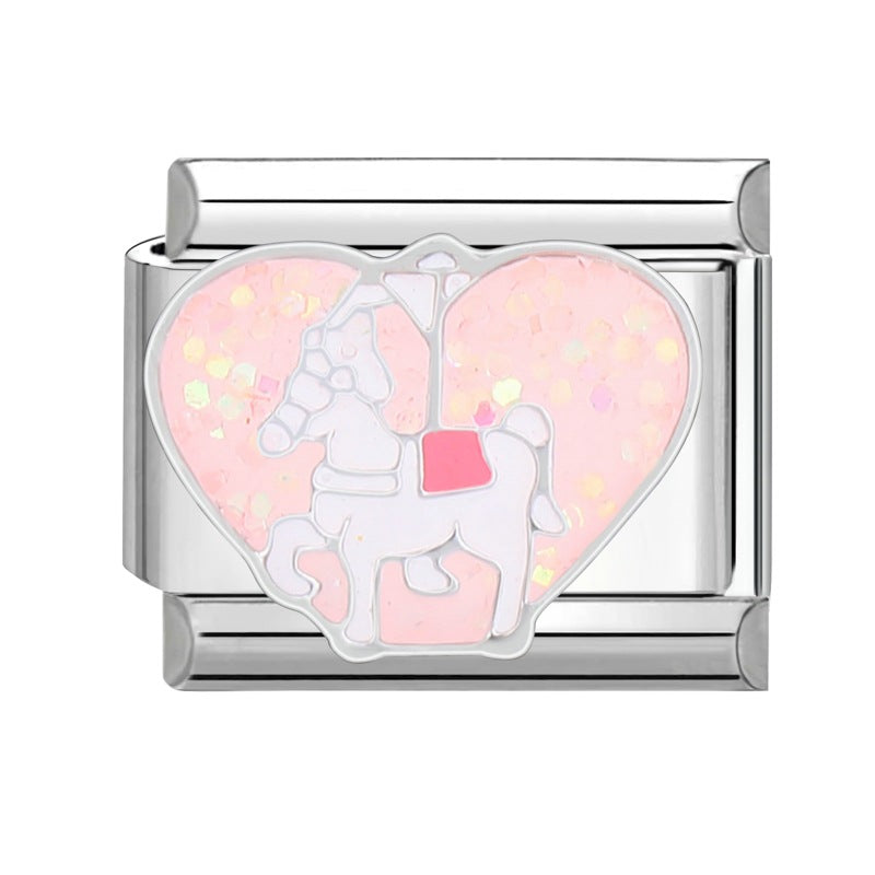 Wholesale Italian Charm Bracelet 9mm DIY Splicing Removable Plant Castle Stainless Steel Composable Bracelet