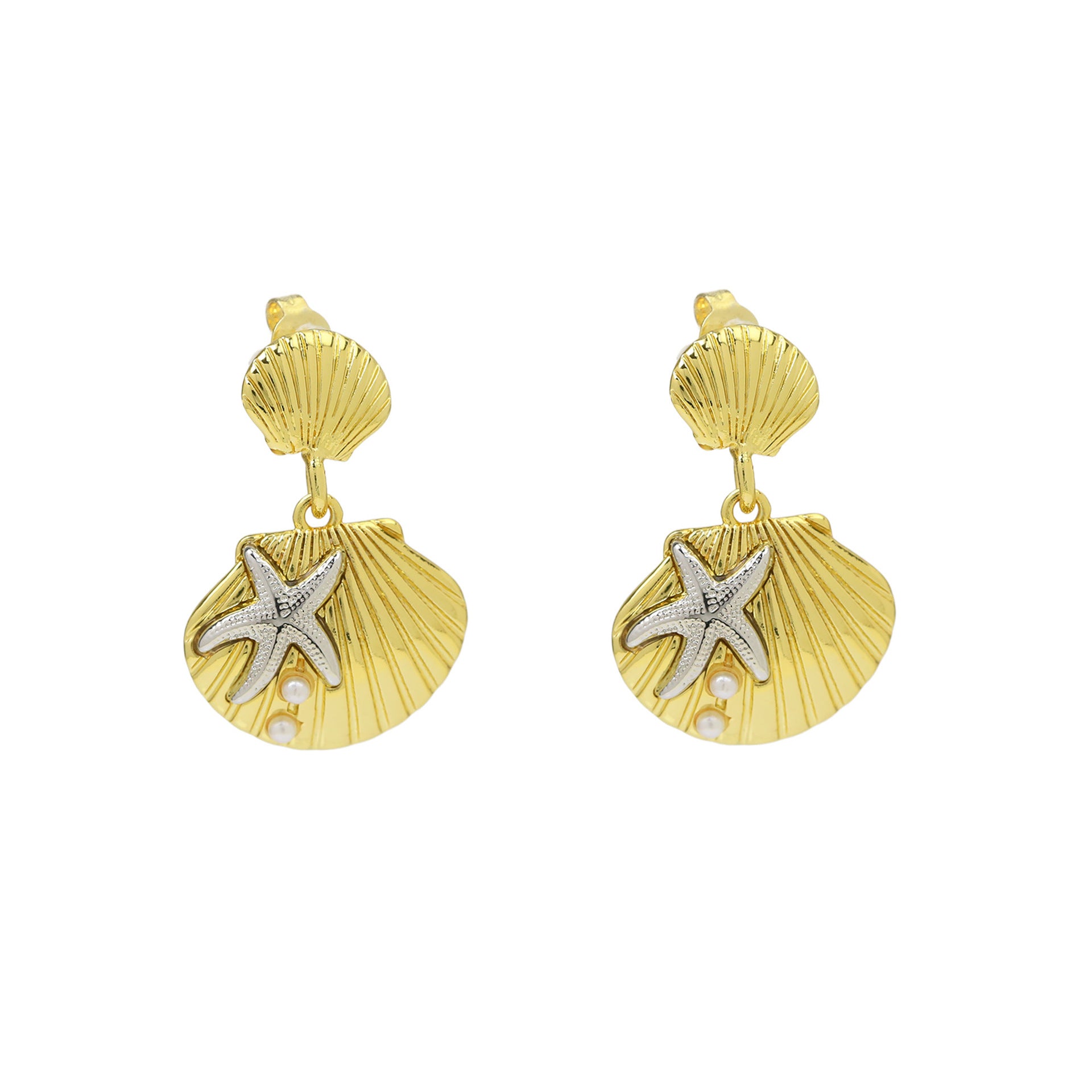 Wholesale Summer Ocean Beach Seashell Starfish Ladies'  High-End Earrings