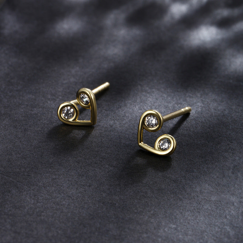 Wholesale  14K Gold-plated Small and Exquisite Open Love Earrings