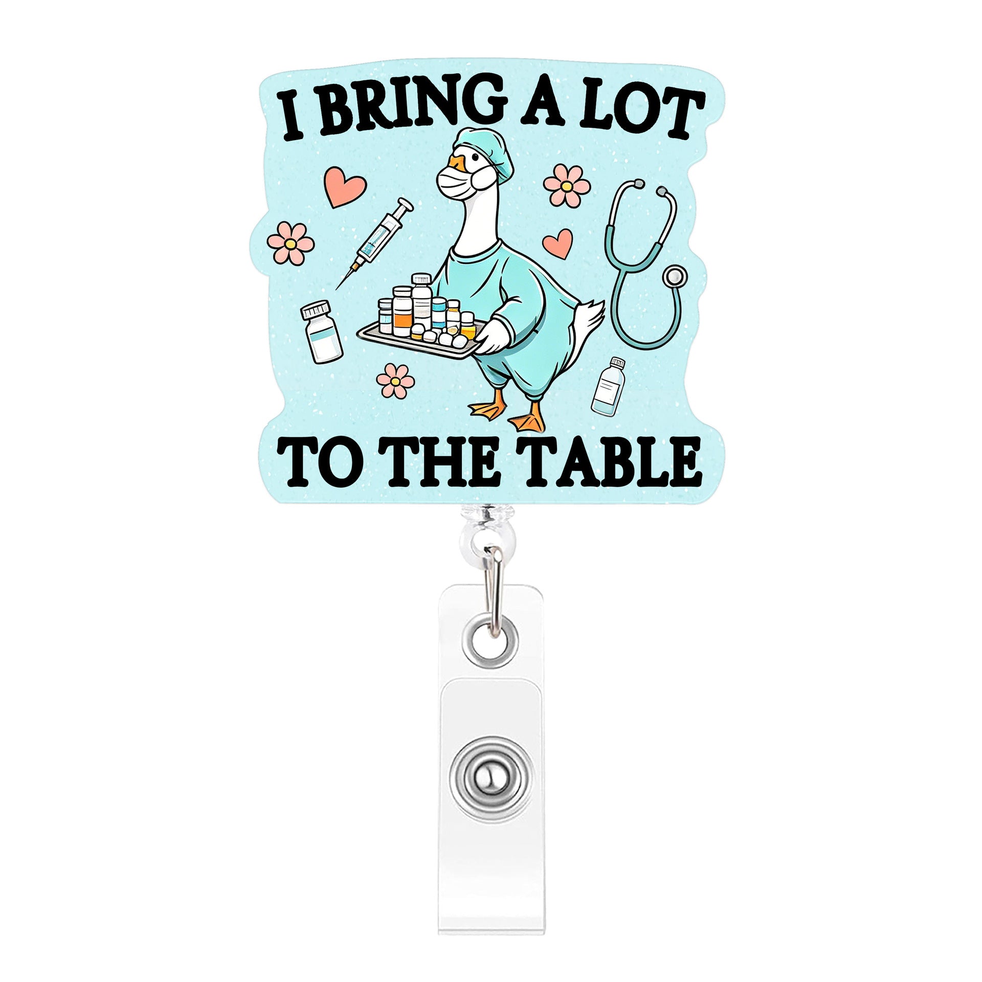 Wholesale Plastic Retractable Badge Reel Funny Duck Design For Nurses Medical Students Gift