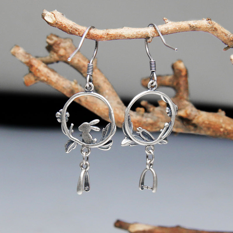Wholesale 925 Sterling Silver Rabbit Carrot Earrings