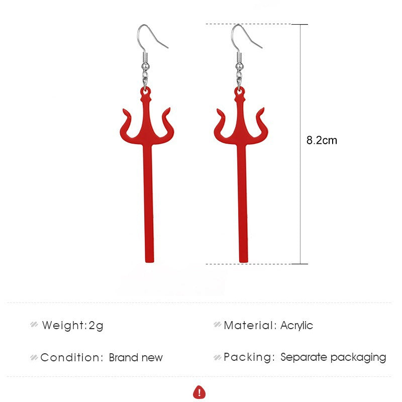 Wholesale Exaggerated Acrylic Trident Earrings