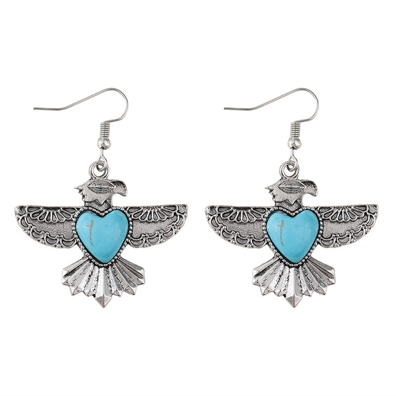Wholesale Bohemian Turquoise Eagle Earrings