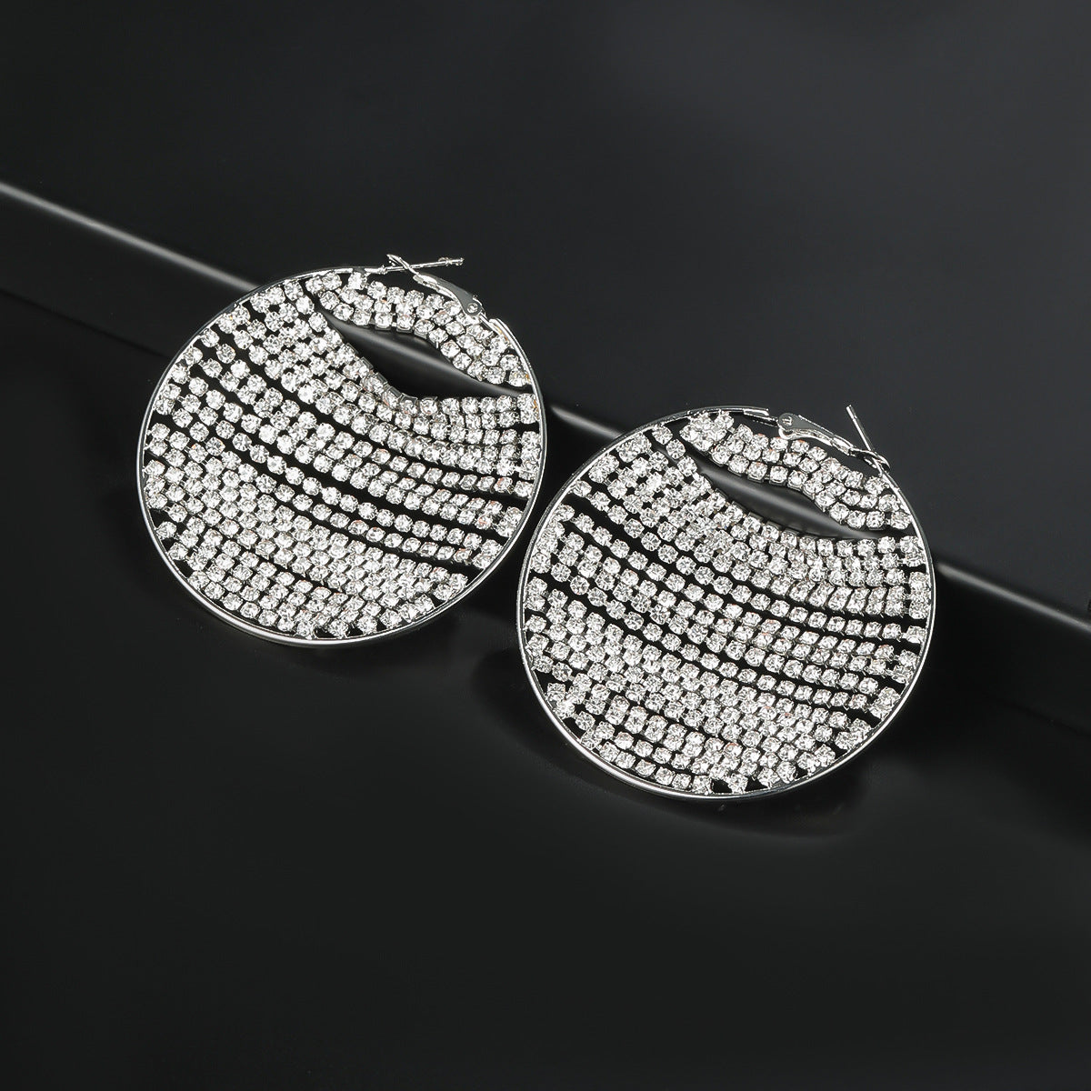 Wholesale Round Mesh Bridal Earrings Ear Studs ACC-ES-JL031