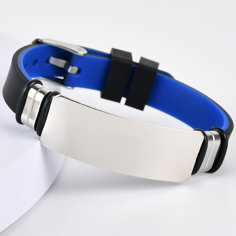 Wholesale  vintage silicone stainless steel men' s bracelet