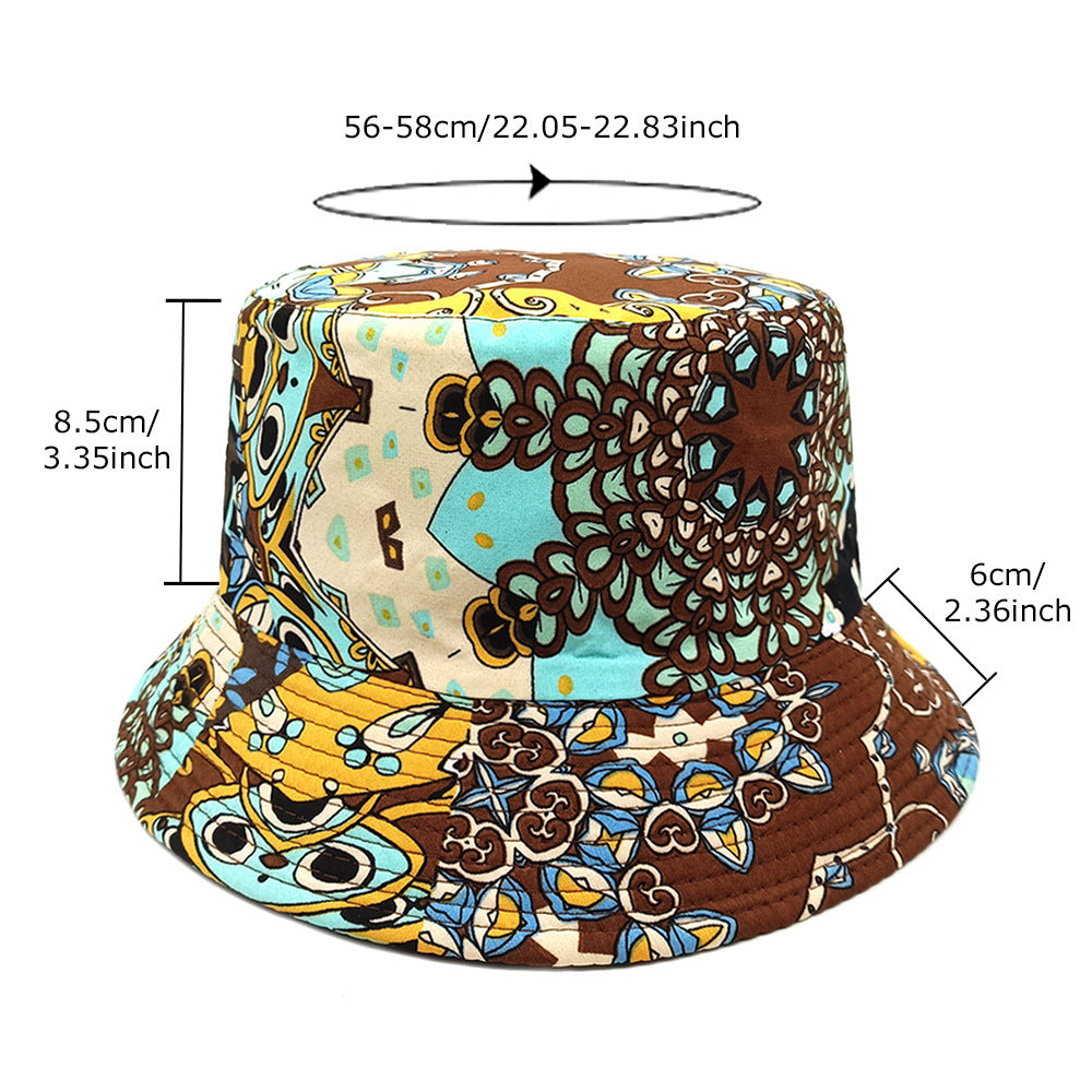 Wholesale Four Seasons Sun Visor Geometric Bucket Hat Colorblock