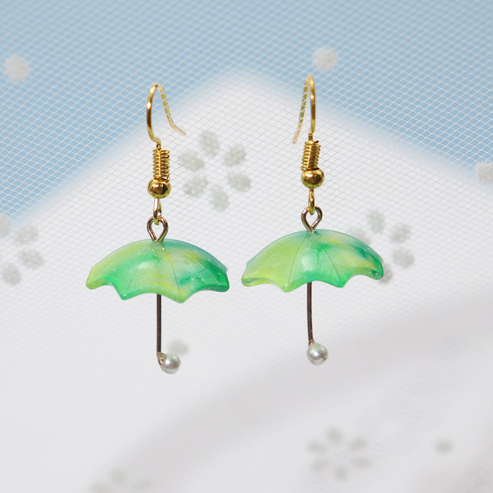 Wholesale Mini Creative  Rainbow Umbrella Earrings