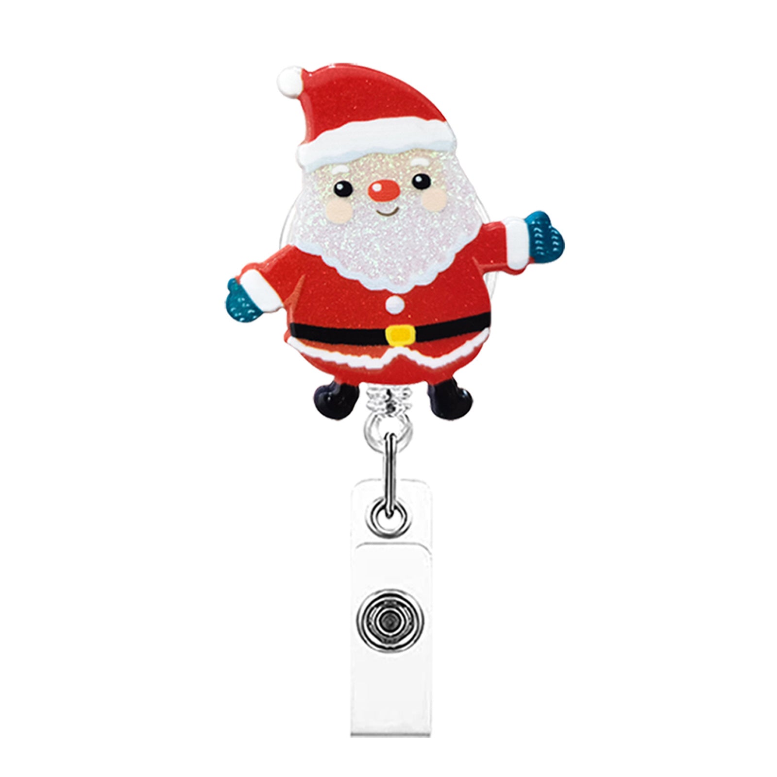 Wholesale Christmas Acrylic Santa Claus Retractable Rotating Keychain ACC-KC-QiDing007