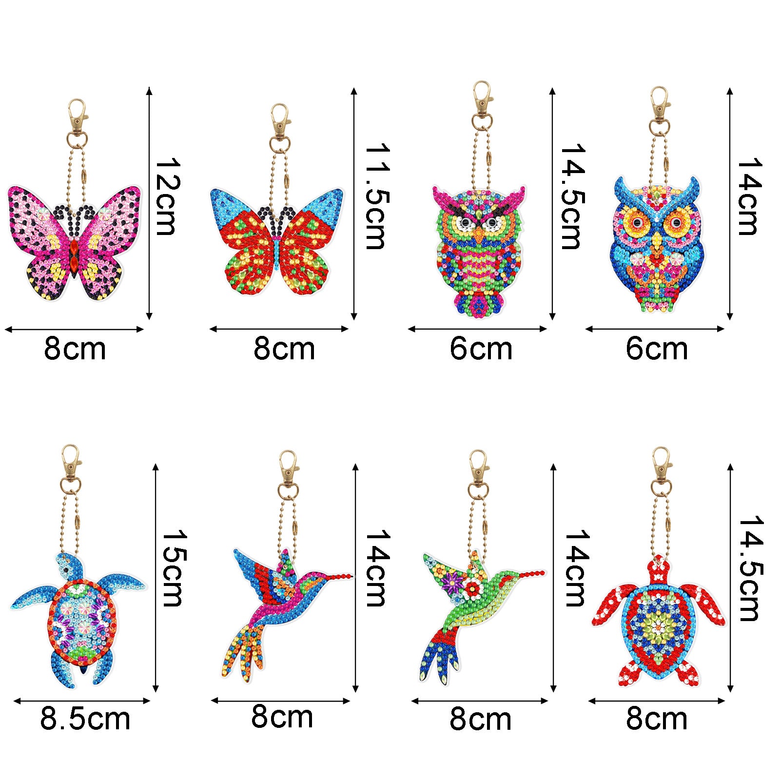 Wholesale Acrylic Cute Small Animal Dot Diamond Painting Custom Keychains ACC-KC-XingNa002