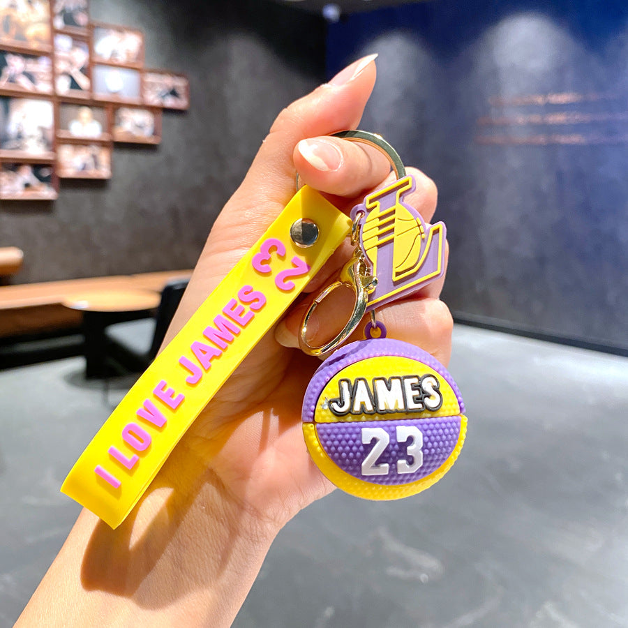 Wholesale Cartoon PVC Soft Basketball Keychain ACCVIP-KC-GongZ026